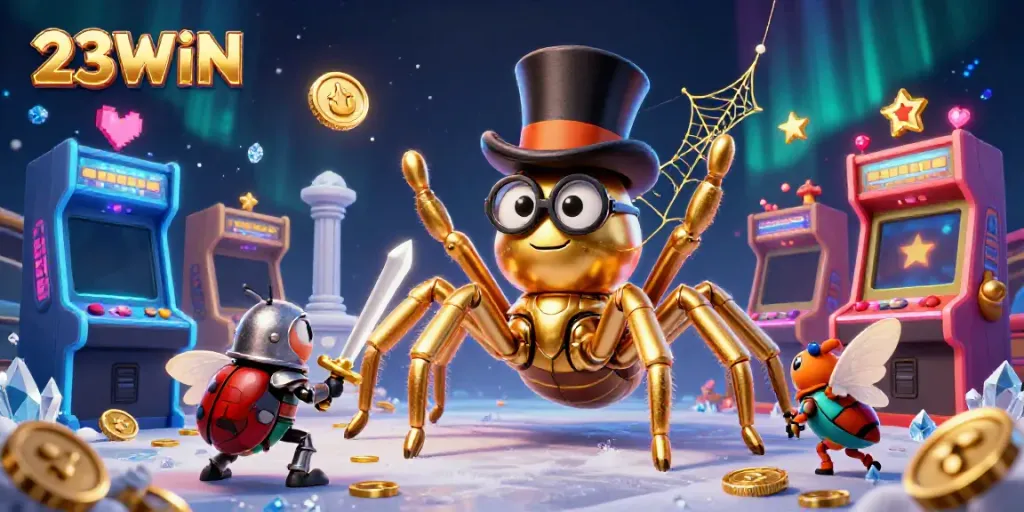Engage with thrilling 23WIN gaming at a vibrant casino scene featuring dynamic characters.