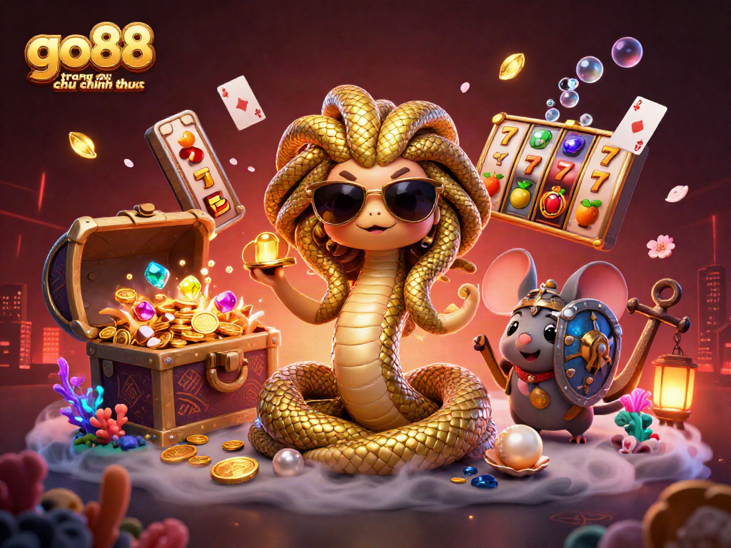 Experience thrilling gameplay with go88 trang chu chinh thuc, showcasing colorful slot reels amidst dynamic casino elements.