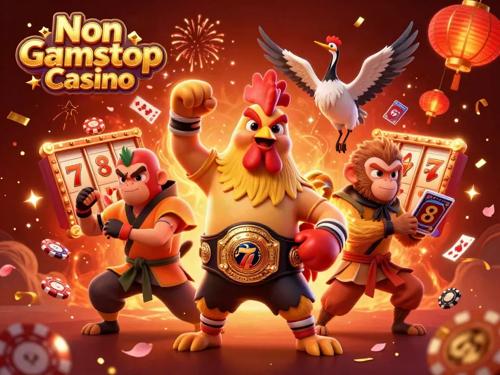 Experience the thrill of Non Gamstop Casino with vibrant characters and dynamic game elements showcasing excitement and winning.