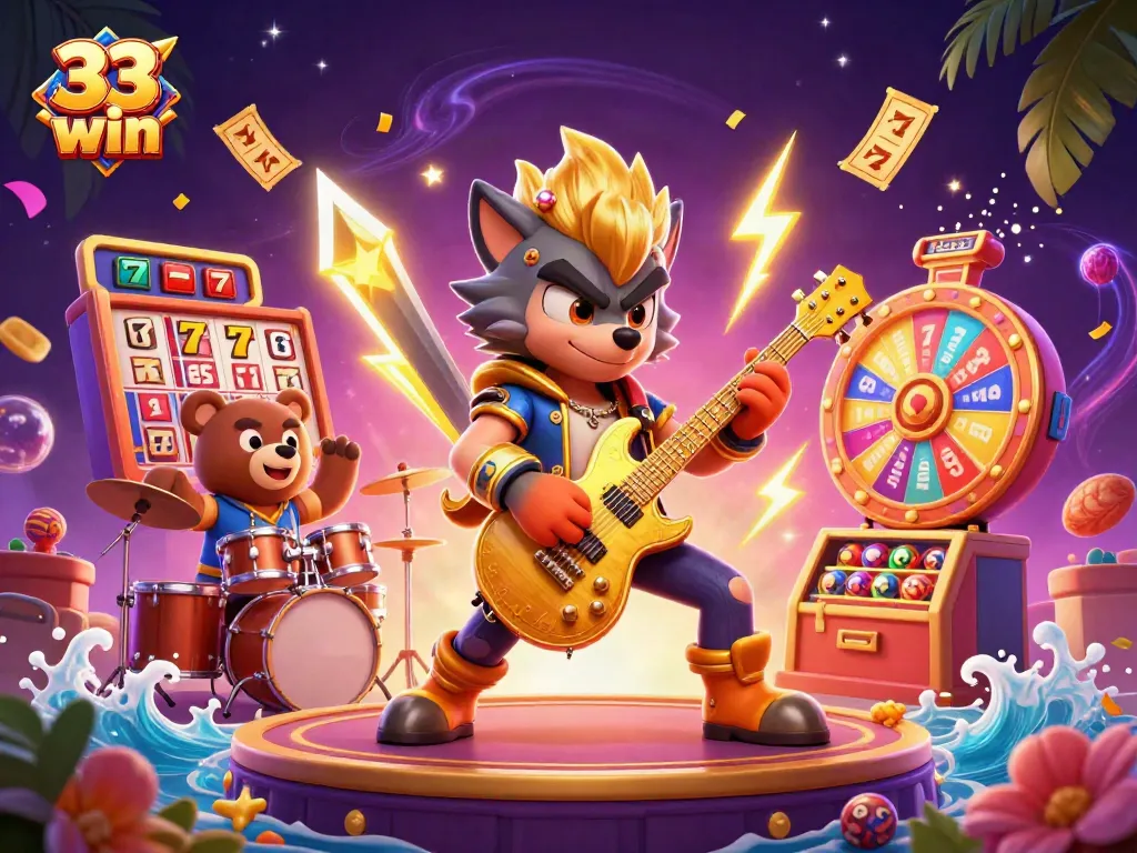Experience the thrill of 33 win slots with vibrant jackpot celebrations and dynamic gaming elements.
