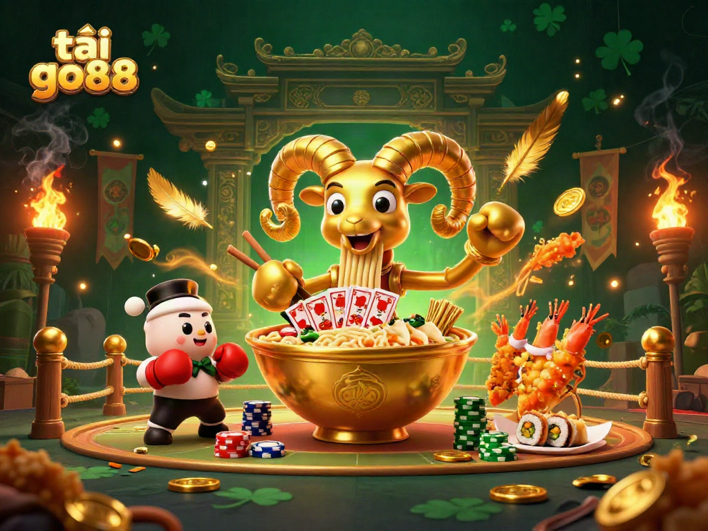 Tải go88 with vibrant characters in a dynamic online casino setting, showcasing thrilling gaming elements.