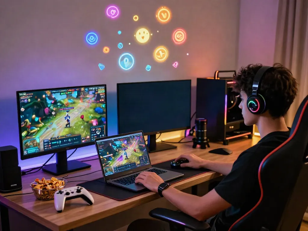 Experience GEM88 online gaming at http://gem88-mobile.com with laptops, vibrant graphics, and an exciting atmosphere.