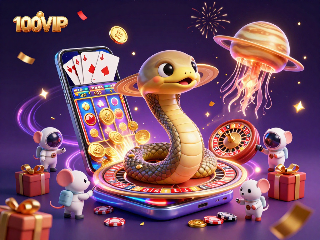 Experience thrilling bets at 100VIP as cosmic dealers and animated characters take gaming to new heights.