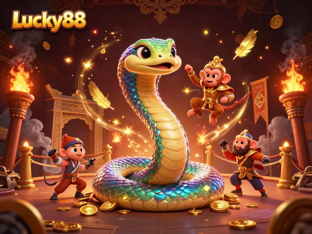 Experience the magic of Lucky88 with vibrant characters and exciting gaming elements in a dazzling 3D illustration.