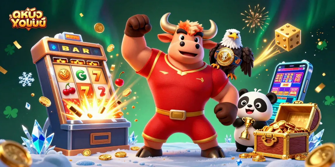 Experience ดูหนังออนไลน์ with exciting gaming elements and vibrant characters celebrating a big win.