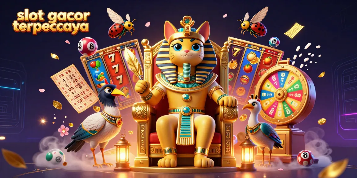 Experience the thrill of slot gacor terpercaya with this vibrant illustration showcasing dynamic game elements and action.