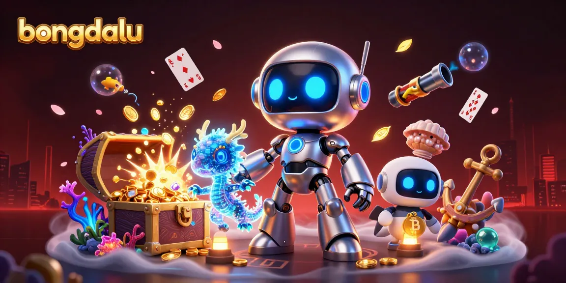 Experience thrilling action with bongdalu as an animated robot mascot showcases vibrant casino gameplay elements.