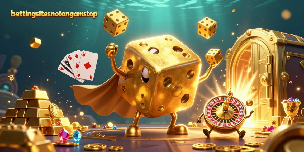 Engage with top betting sites not on GamStop, featuring a dynamic 3D casino scene.
