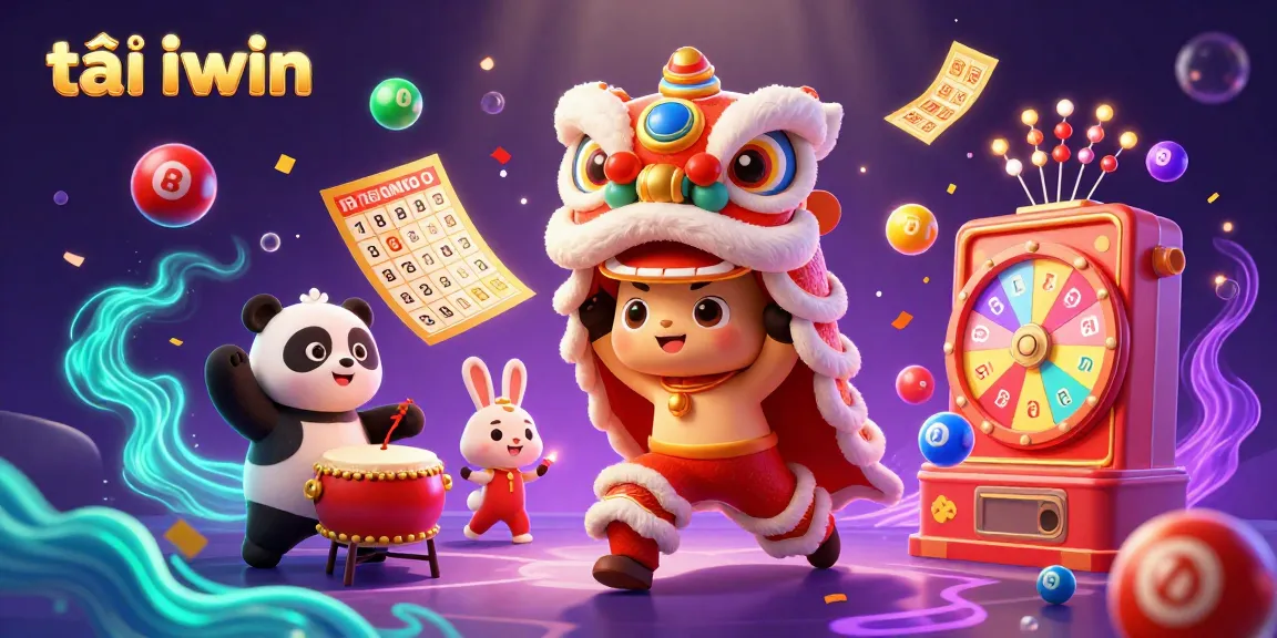 Experience thrilling gameplay with tải iwin as colorful lottery elements fill a vibrant casino scene.