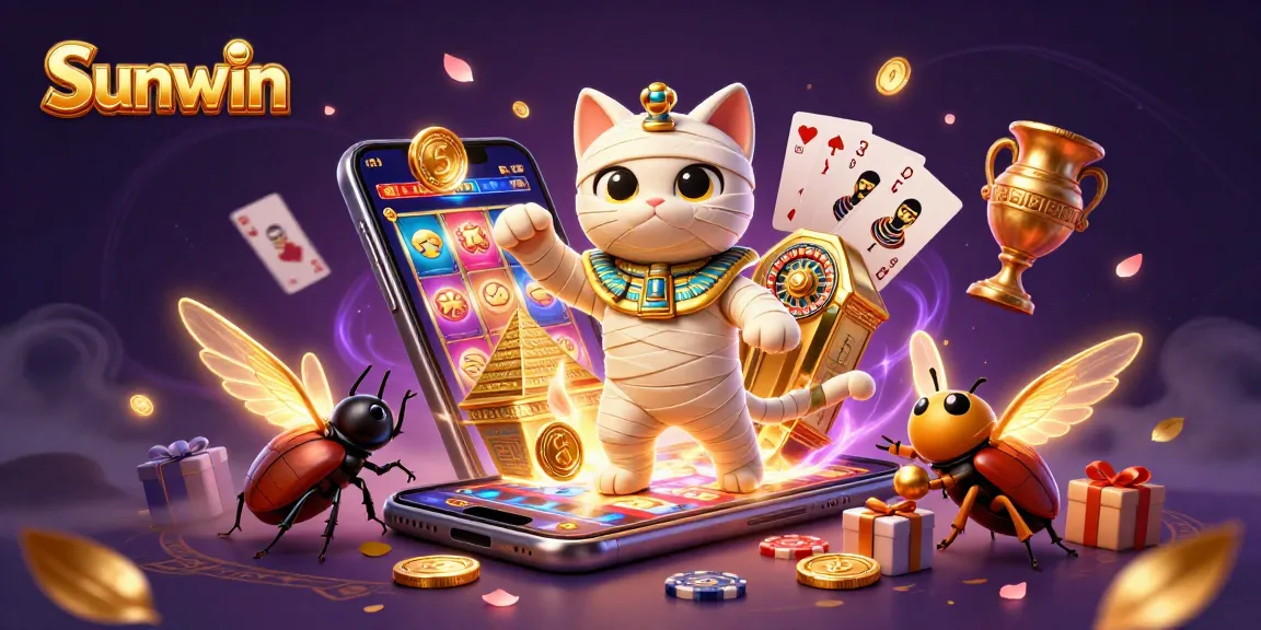 Sunwin casino features the Egyptian mummy cat and scarab, bringing slot games to life.