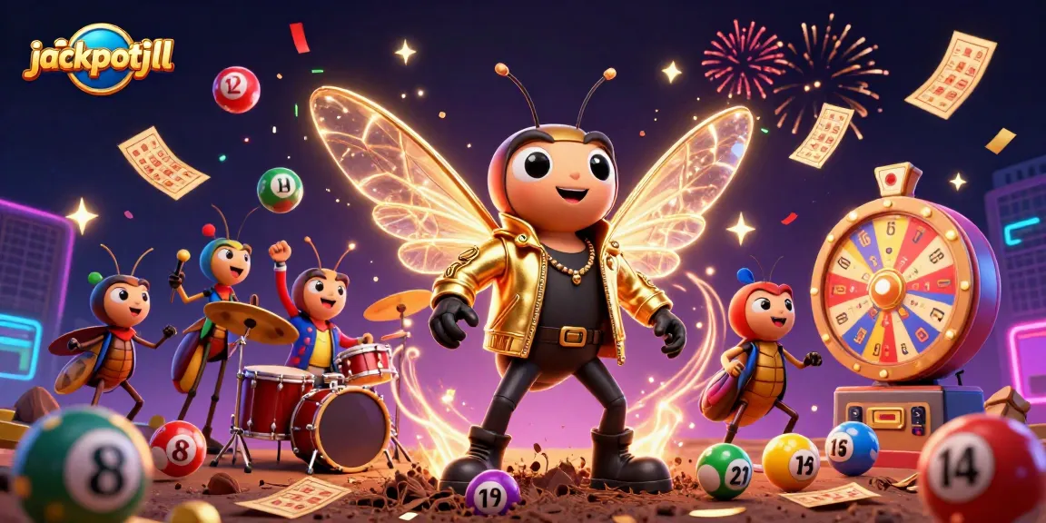 Experience jackpotjill's electrifying lottery atmosphere with vibrant characters and dynamic elements.