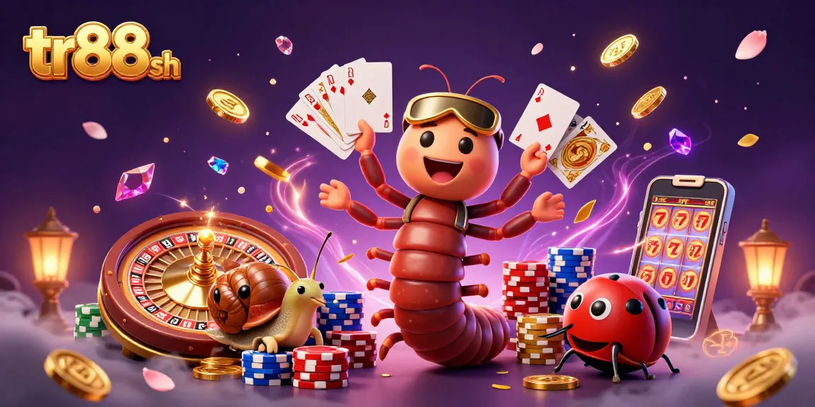 Join the action at tr88 sh with a dynamic 3D cartoon casino scene full of excitement, coins, and gaming elements.