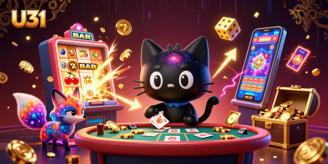 U31 players winning big at a cosmic casino table with cartoon characters and interactive game elements.